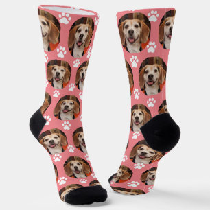 Chaussette Rose photo pour animaux de compagnie et Empreintes