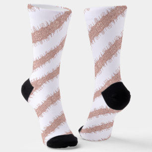 Chaussette Rose spirale Parties scintillant or Chaussettes bl