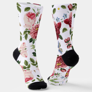 Chaussette Roses anglaises roses élégantes vintage romantique