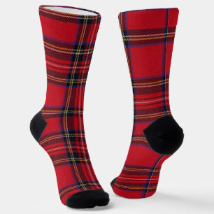 Chaussette Royal Stewart tartan rouge noir plaid
