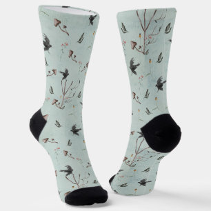 Chaussette Rune Algiz faite de branches et de corbeau