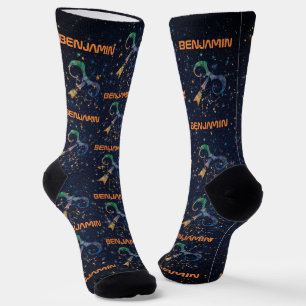 Chaussette Sagittaire Constellation Zodiaque Aquarelle Galaxi