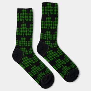 Chaussette Saint Patrick’s day green noir plaidvshamrocks