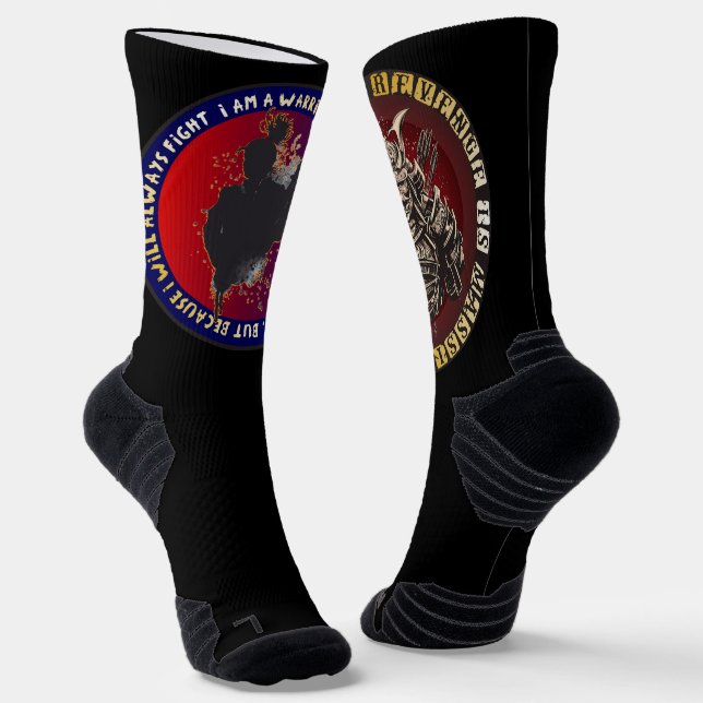 Chaussette Samurai Silhouette - Citation de guerrier japonais (Angulaire)