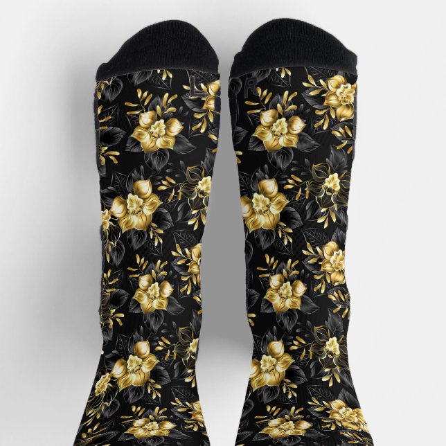 Chaussette Sans couture avec orchidées de bijoux (Haut)