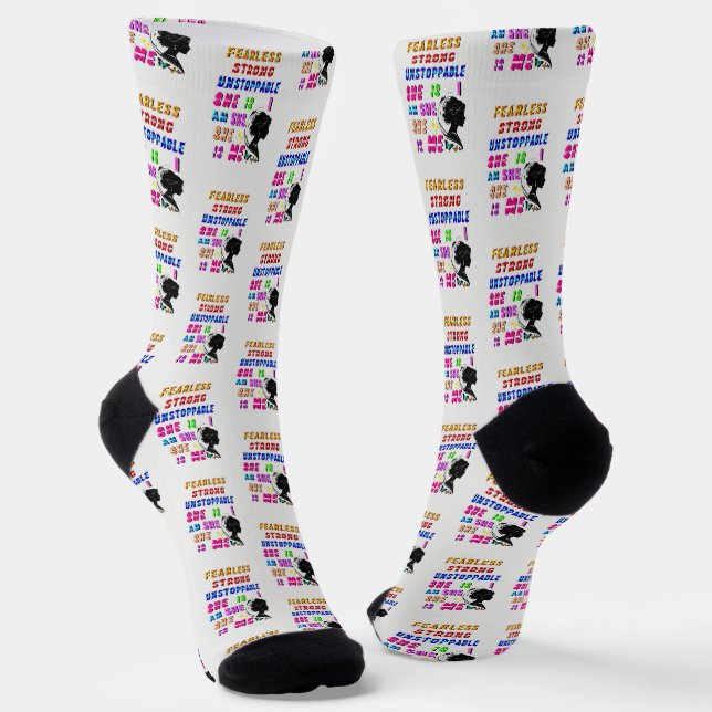 Chaussette Sans Peur Forte Inarrêtable Elle Est (Angulaire)