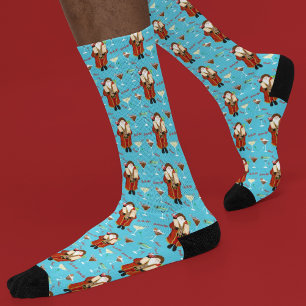 Chaussette Santa Apporte Les Boissons De Noël 