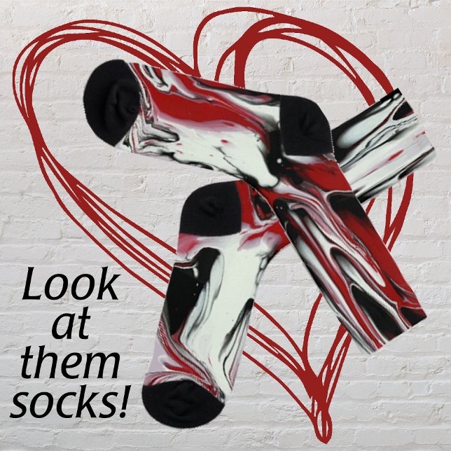 CHAUSSETTE SASSY ET CHAUD ROUGE NOIR BLANC FIERY (Créateur téléchargé)