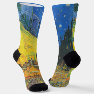 Chaussette Scène de rue française du café-terrasse de Van Gog