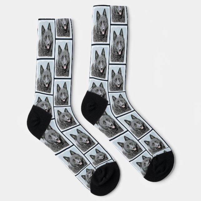 Chaussette Schipperke Peinture Black Cute Original Chien Art (Droite)