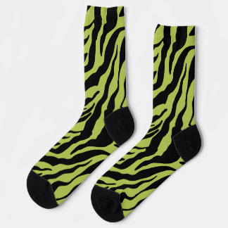 Chaussette Seasick Zebra, Motif rayé vert et noir