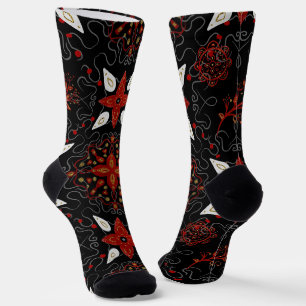Chaussette Sentiment festif élégant à motif floral symétrique