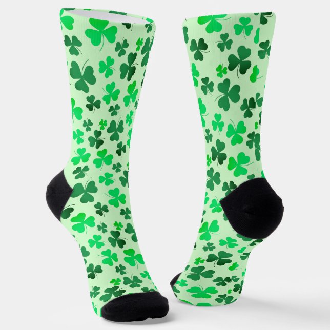 Chaussette Shamrock Clover Green Bonne St Patrick's Day Irlan (Angulaire)