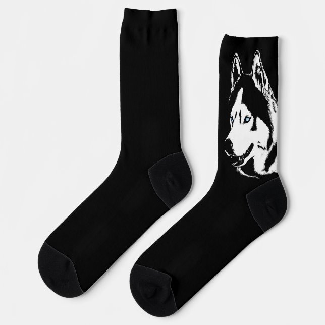 Chaussette Siberian Husky Socks Husky Dog Socks Customize (Gauche)