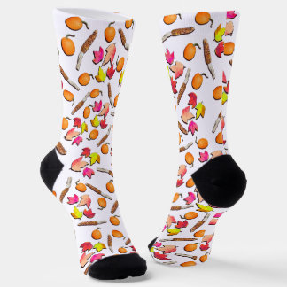 Chaussette Signes de feuilles d'automne, maïs et citrouilles