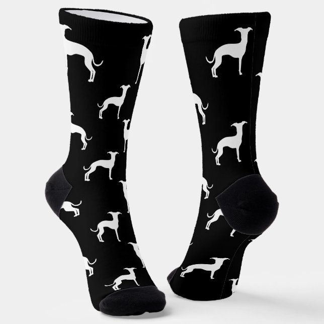 Chaussette Silhouettes blanches italiennes Greyhound (Angulaire)