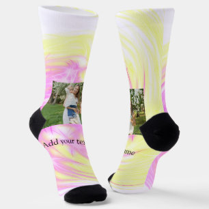 Chaussette Simple étincelle rose jaune minimaliste ajouter un