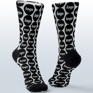 Chaussette Simple motif de logo d'entreprise bleu poudre