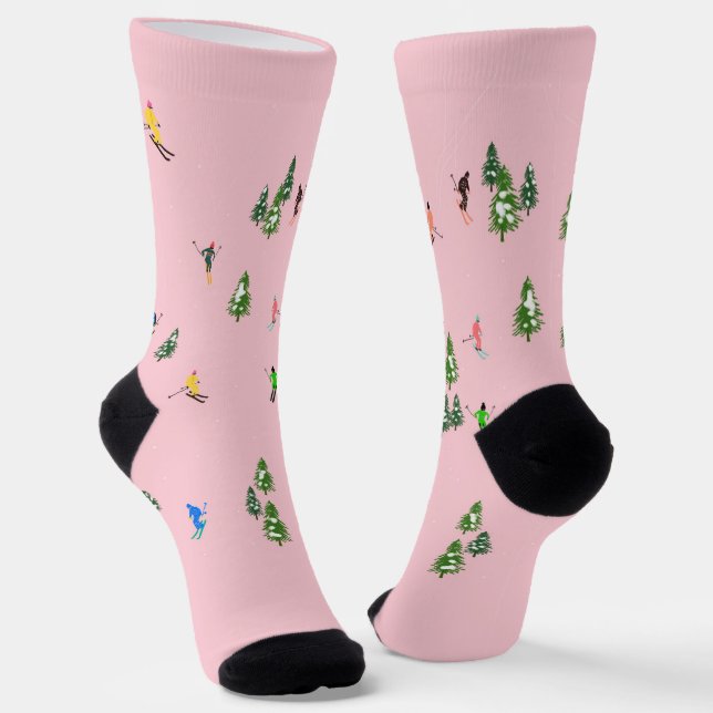Chaussette Skieurs roses Ski (Angulaire)