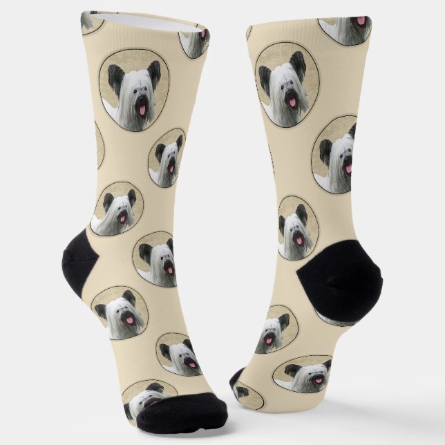 Chaussette Skye Terrier Peinture Silver Grey Original Chien A (Angulaire)