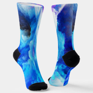 Chaussette SlipperyJoe's abstrait nuage artwork coloré surr