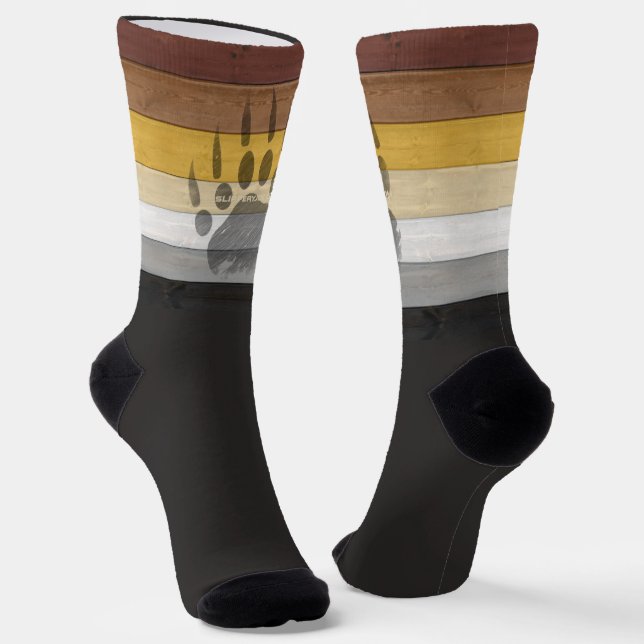 Chaussette SlipperyJoe's Bear Pride drapeau de la texture du  (Angulaire)