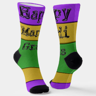 Chaussette SlipperyJoe's Mardi Gras or violet métal vert s