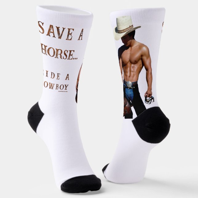 Chaussette SlipperyJoe's save horse ride paille cowboy casque (Angulaire)