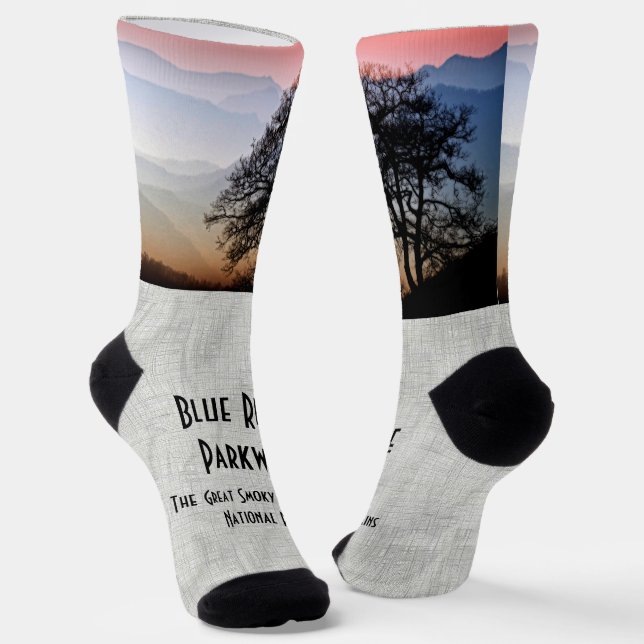 Chaussette Smoies Blue Ridge Parkway Sunset Travel Photo (Angulaire)