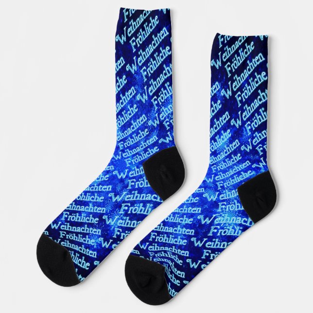 Chaussette Snowburst fractal - Froliche Weihnachten (Gauche)