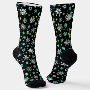 Chaussette Snowflakes élégant noir moderne chic élégant éléga
