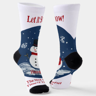 Chaussette Snowman Merveilleux temps année Unisex PERSONNALIS