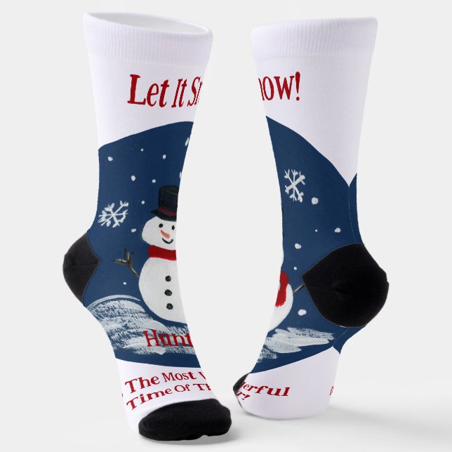 Chaussette Snowman Merveilleux temps année Unisex PERSONNALIS (Angulaire)