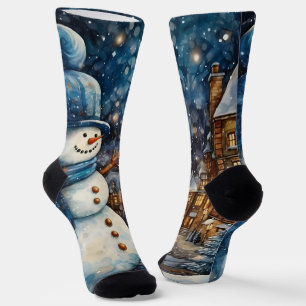 Chaussette Snowy Winter Town Wonderland