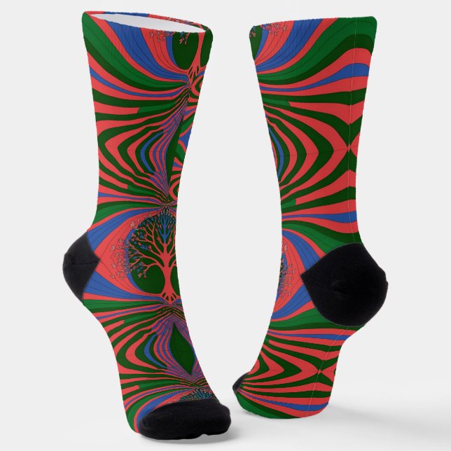 Chaussette Sock d'équipage de qualité supérieure Abstrait sur (Angulaire)