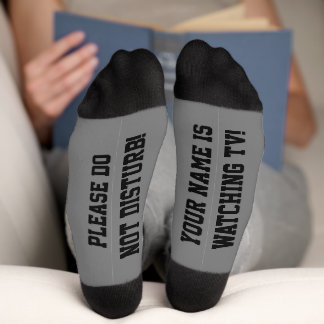 Chaussette Socks de message PERSONNALISÉS gris