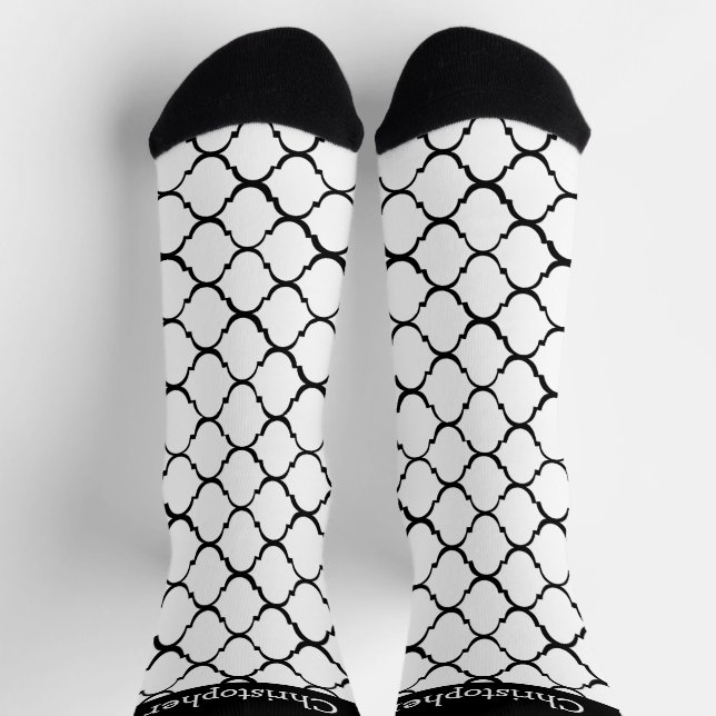 Chaussette Socks White Moroccan Pattern Design (Haut)