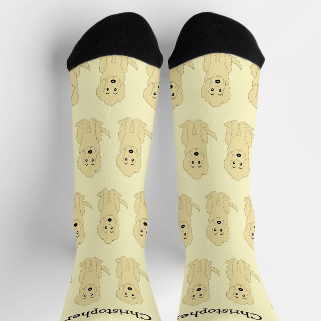 Chaussette Socks Yellow Goldendoodle Design (Haut)