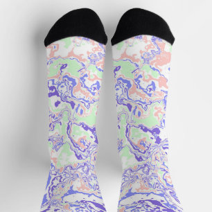 Chaussette Soft Pastel Funky Boho Retro Marbre Abstrait