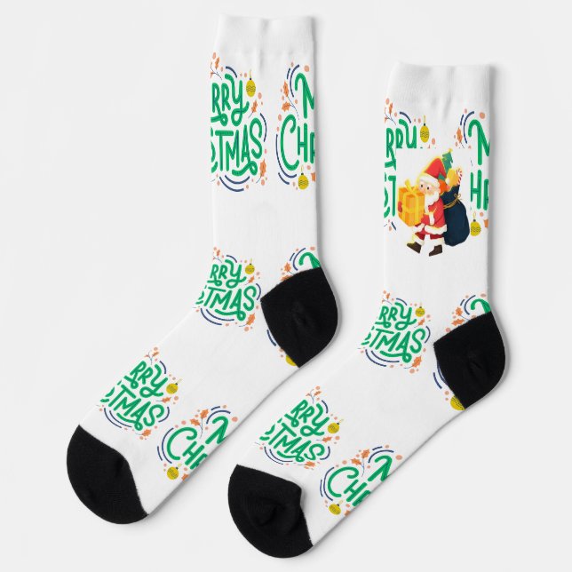 Chaussette Souhaits de Noël Imprimés Équipement Premium durab (Gauche)