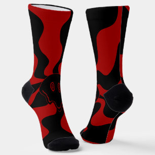 Chaussette Sourire Rouge et Noir Rétro Melt