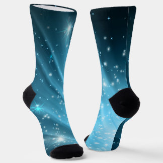 Chaussette Sparkling Starry Night Sky Blue Gradient Crew Sock