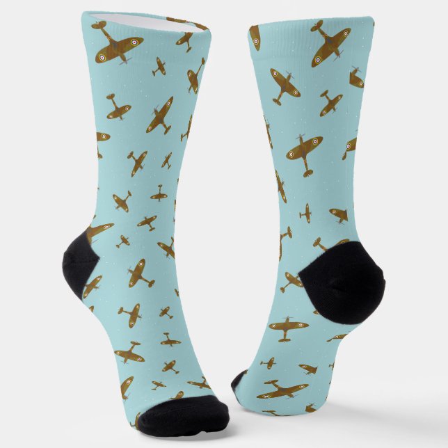 Chaussette Spirfire Avions Aviation Theme Blue (Angulaire)