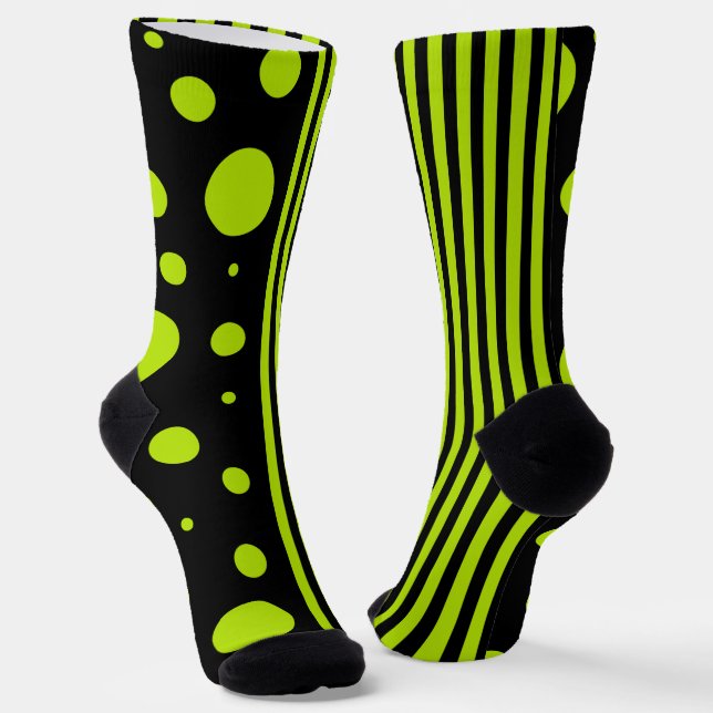 Chaussette Spots et rayures - Lime vert (Angulaire)