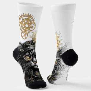 Chaussette Spunky Paws Le Chat Steampunk Funky 