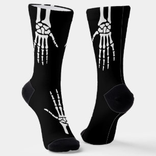Chaussette Squelette Mains Sur Halloween Éffrayant Noir