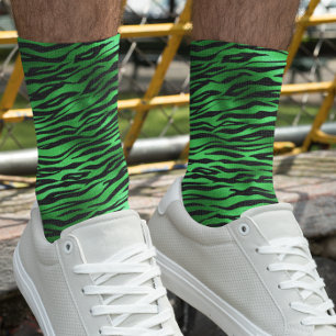 Chaussette St. Patrick's Day Green Tiger Stripes