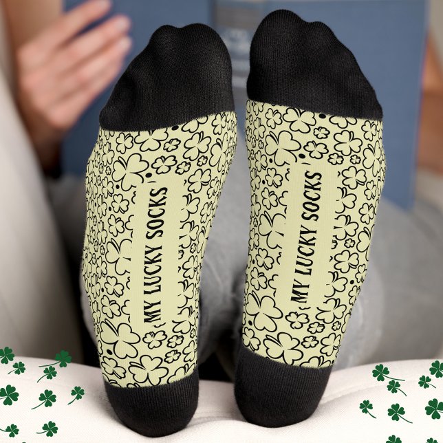 Chaussette St. Patricks Day Nom personnalisé Lucky (Clover, St. Patricks Day, Personalized Lucky Socks)