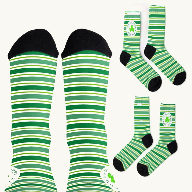 Chaussette St. Patrick's Day Stripes All-Over-Print Socks (Créateur téléchargé)