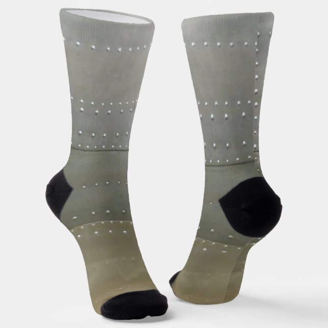 Chaussette Steampunk Métal Argent Avec Rivets (Angulaire)